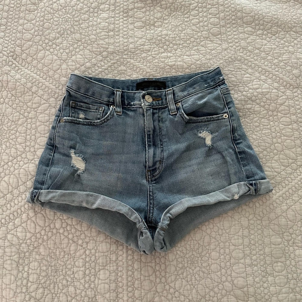 Uniqlo high rise denim shorts
